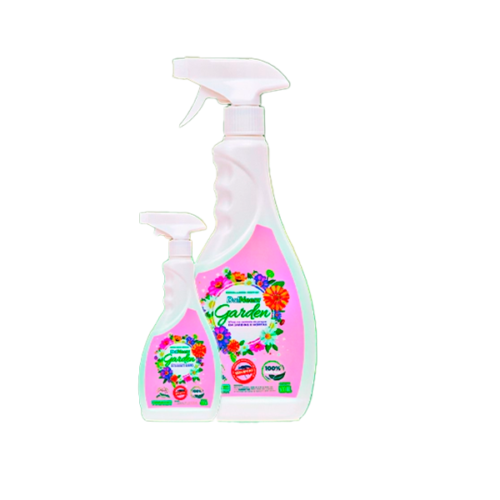 Frascos do spray DalNeem Garden, inseticida natural para plantas e jardins, com fórmula 100% ecológica.
