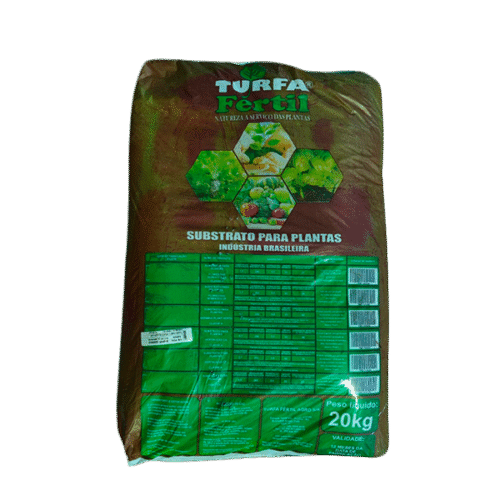 Saco de 20 kg de substrato para plantas da marca Turfa Fértil.