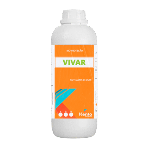 Frasco do produto Vivar da Kento com rótulo laranja e instrução de agitar antes de usar.